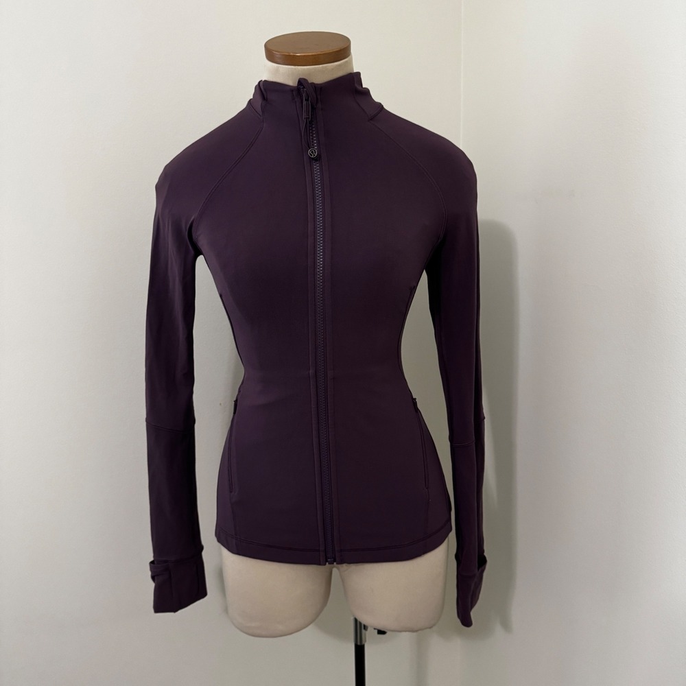 Lululemon 4 Nulu Fold Zip Jacket Grape Purple Fitted Athletic Pockets